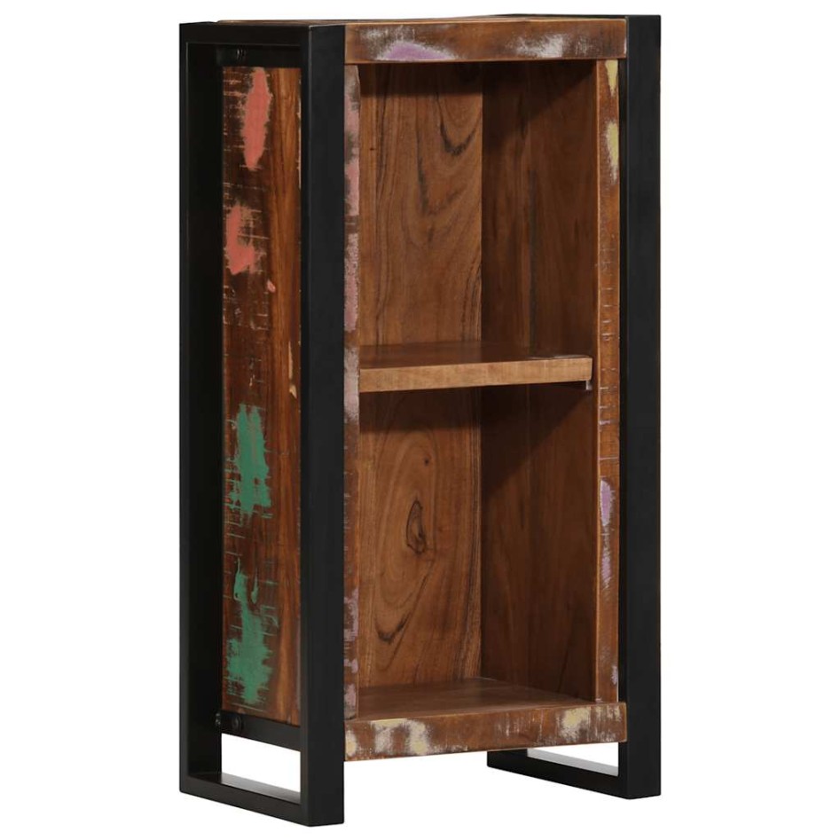 Mesita de noche de madera maciza reciclada 40x30x80