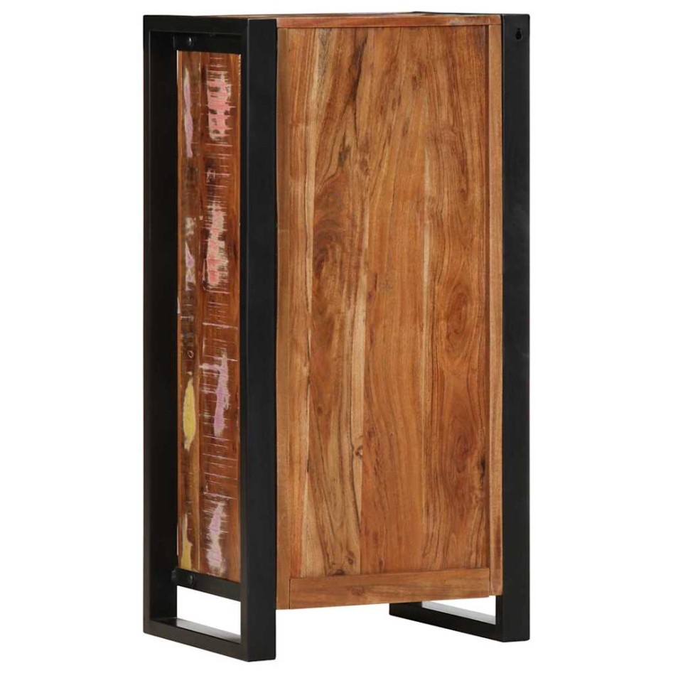 Mesita de noche de madera maciza reciclada 40x30x80