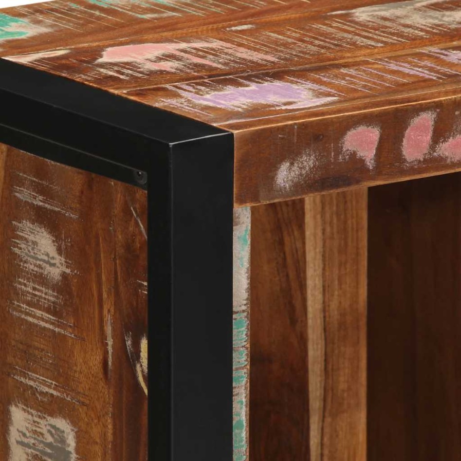 Mesita de noche de madera maciza reciclada 40x30x80