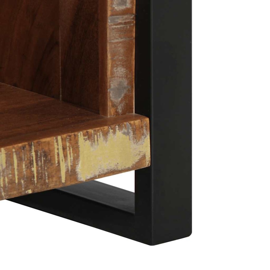 Mesita de noche de madera maciza reciclada 40x30x80