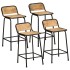 Taburetes de barra 4 uds 46x35,5x80 cm madera maciza de