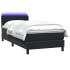 Cama box spring con colchón cuero sintético negro 80x220