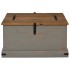 Baúl de almacenamiento HALDEN gris 91x91x47 cm madera