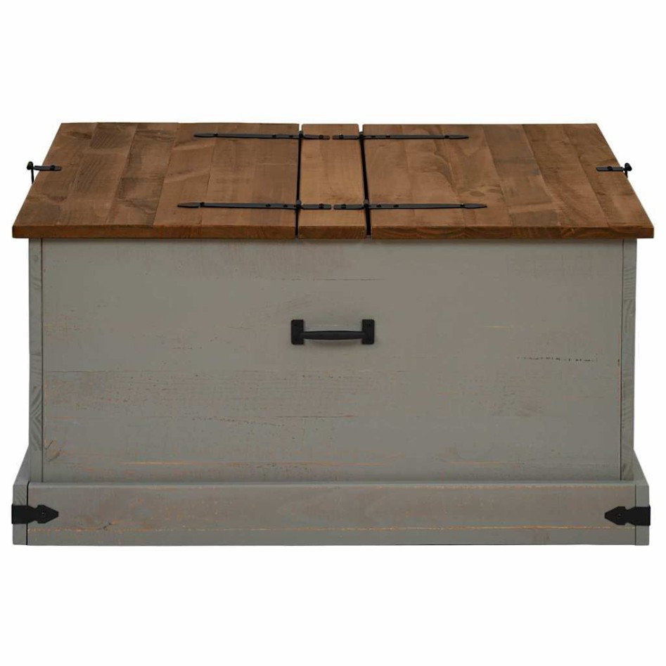 Baúl de almacenamiento HALDEN gris 91x91x47 cm madera