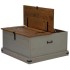 Baúl de almacenamiento HALDEN gris 91x91x47 cm madera