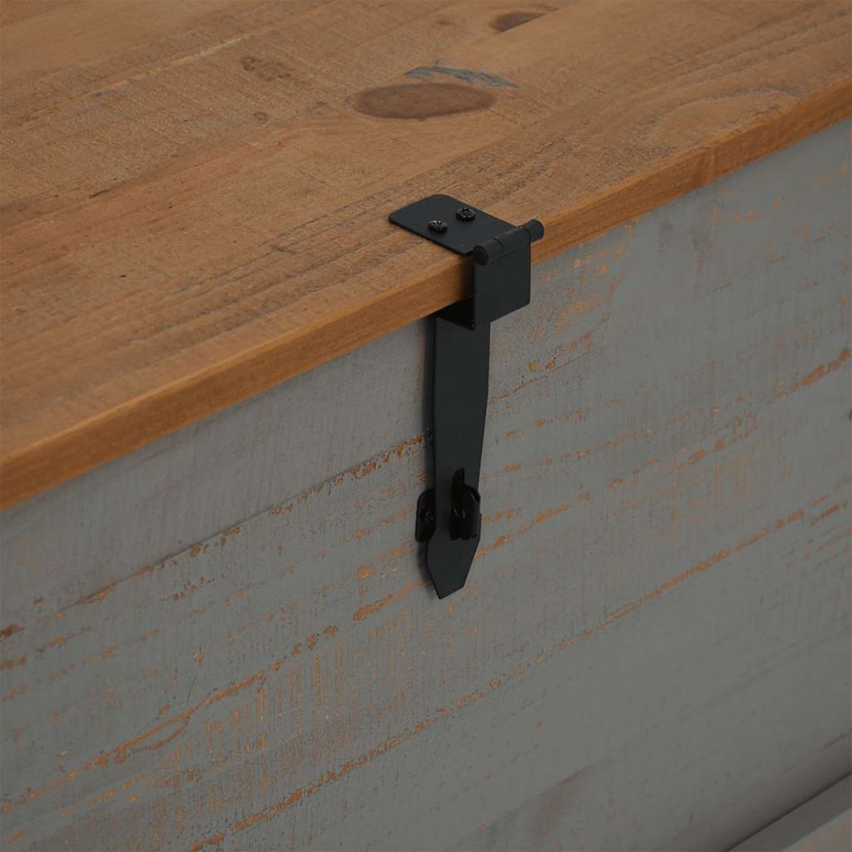 Baúl de almacenamiento HALDEN gris 91x91x47 cm madera