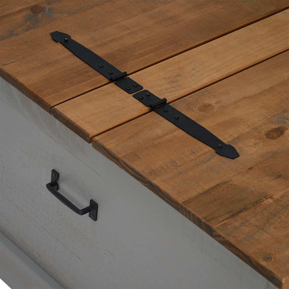 Baúl de almacenamiento HALDEN gris 91x91x47 cm madera