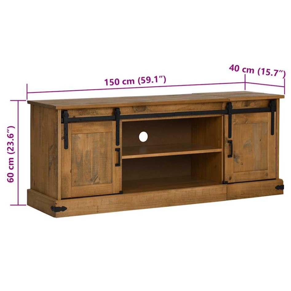Mueble de TV HALDEN 2 puerta correderas 150x40x60