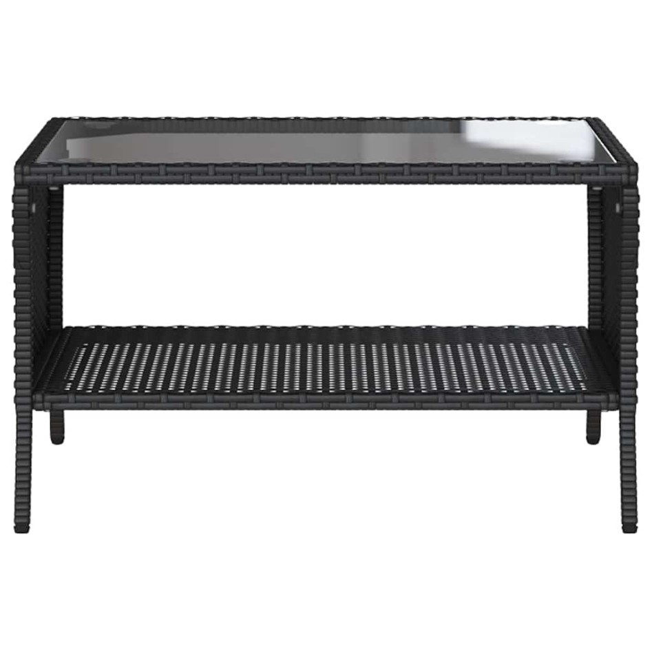 Sofá jardín de 2 plazas con cojín y mesa ratán sintético