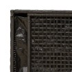 Tumbona plegable con cojín y espacio ratán sintético negro