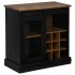Aparador HALDEN con puerta corredera negro 80x40x80