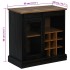 Aparador HALDEN con puerta corredera negro 80x40x80