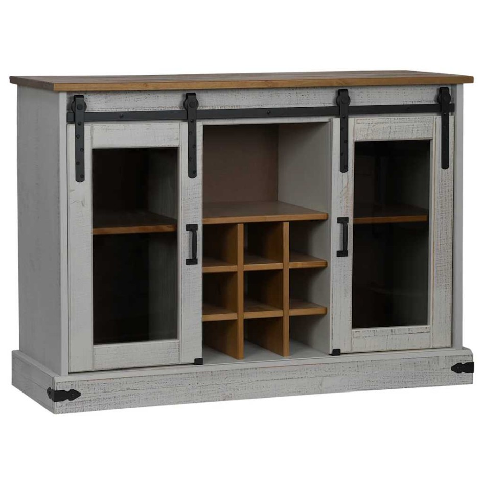 Aparador HALDEN 2 puertas correderas blanco 112x40x80