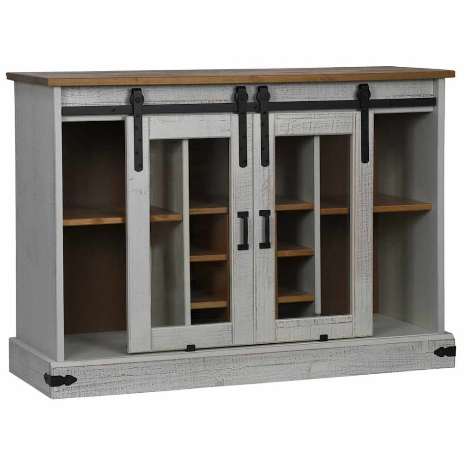 Aparador HALDEN 2 puertas correderas blanco 112x40x80