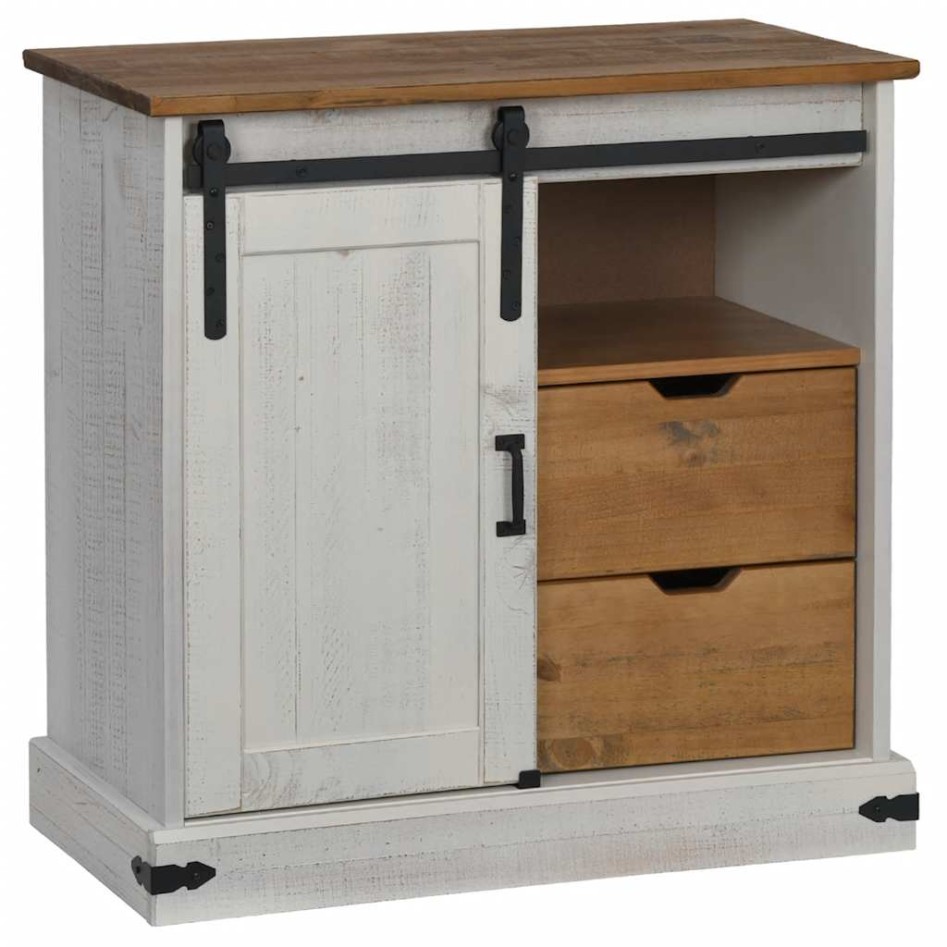 Aparador HALDEN con puerta corredera blanco 80x40x80