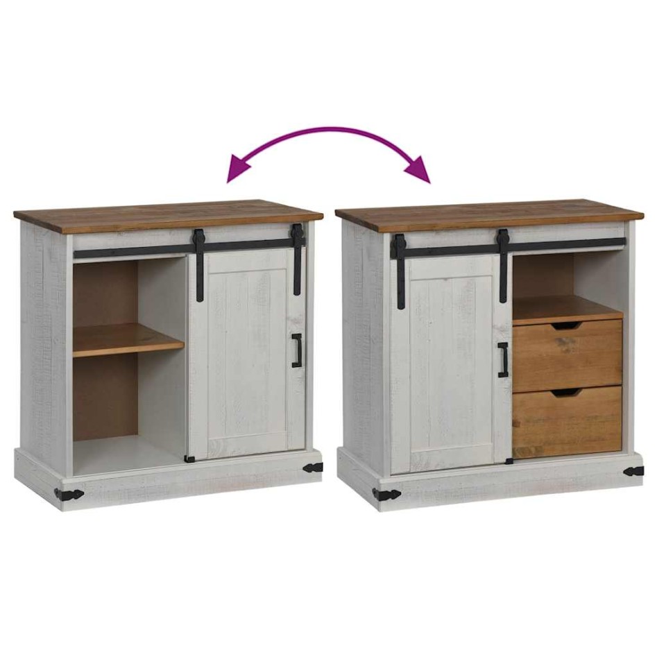 Aparador HALDEN con puerta corredera blanco 80x40x80