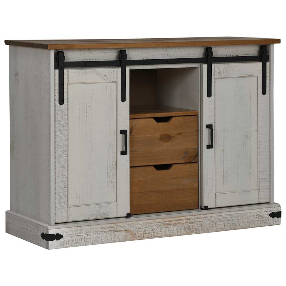 Aparador HALDEN 2 puertas correderas blanco 112x40x80