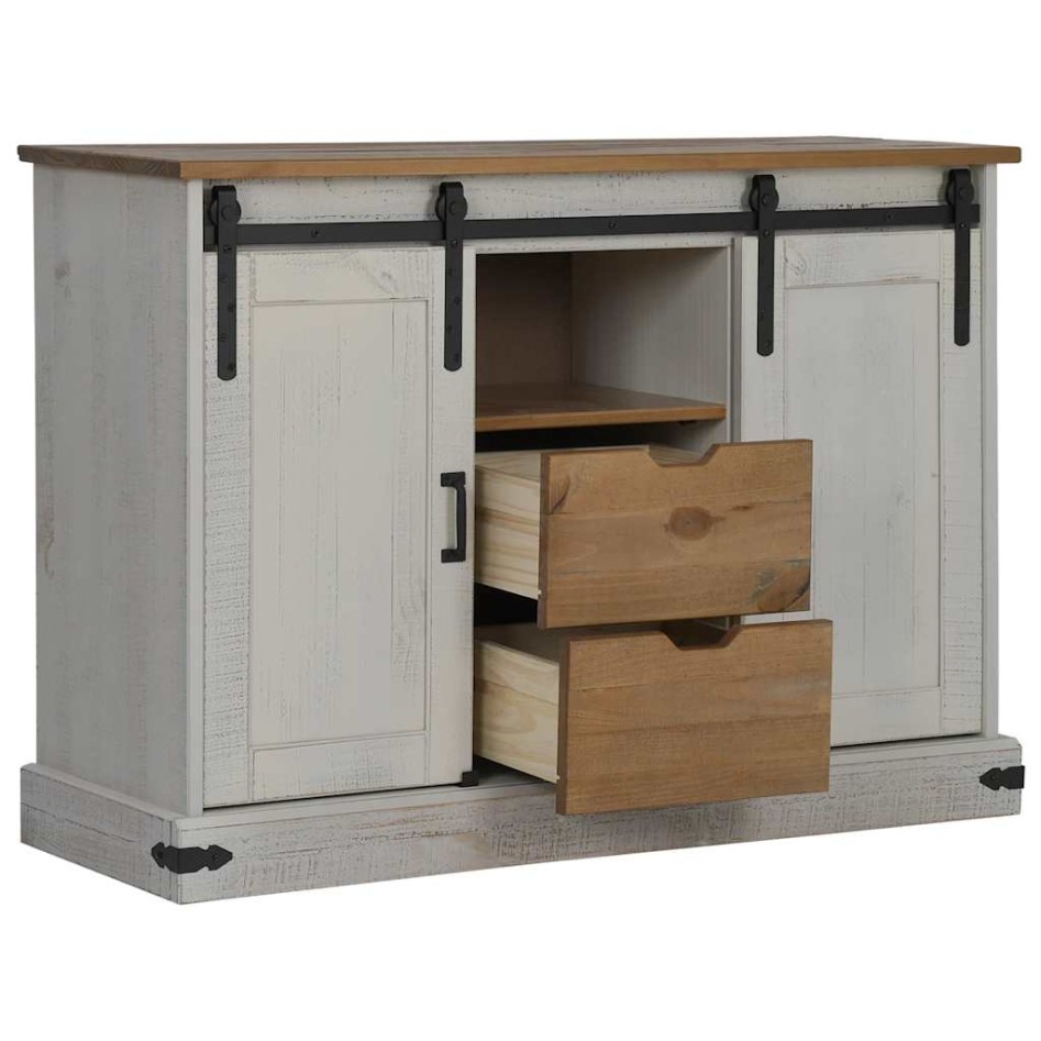 Aparador HALDEN 2 puertas correderas blanco 112x40x80