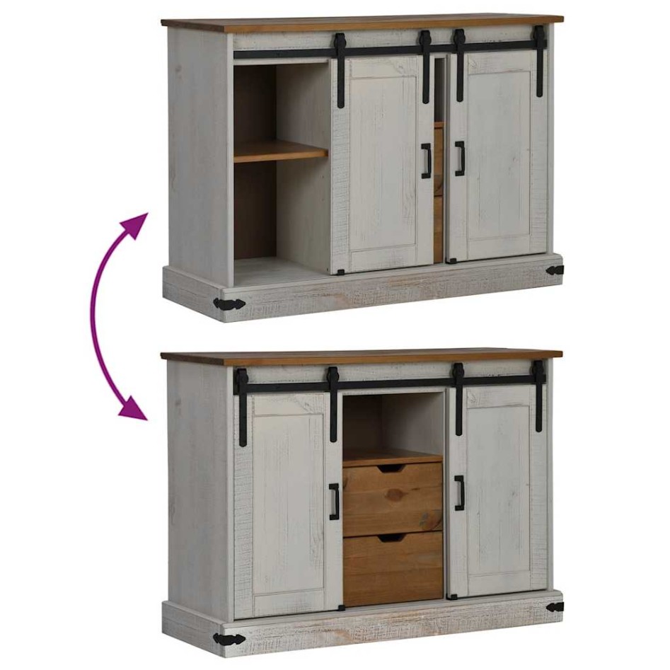 Aparador HALDEN 2 puertas correderas blanco 112x40x80