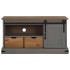 Mueble de TV HALDEN con puerta corredera gris 110x40x60