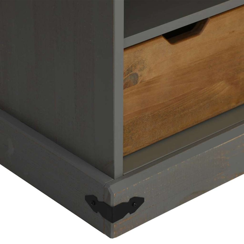 Mueble de TV HALDEN con puerta corredera gris 110x40x60