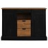 Aparador HALDEN 2 puertas correderas negro 112x40x80