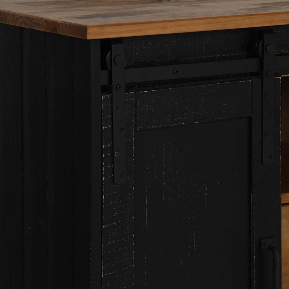 Aparador HALDEN 2 puertas correderas negro 112x40x80