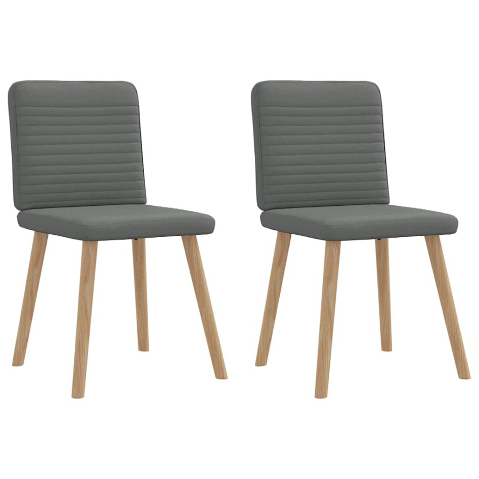 Sillas de comedor 2 unidades tela gris