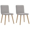 Sillas de comedor 2 uds tela gris nube