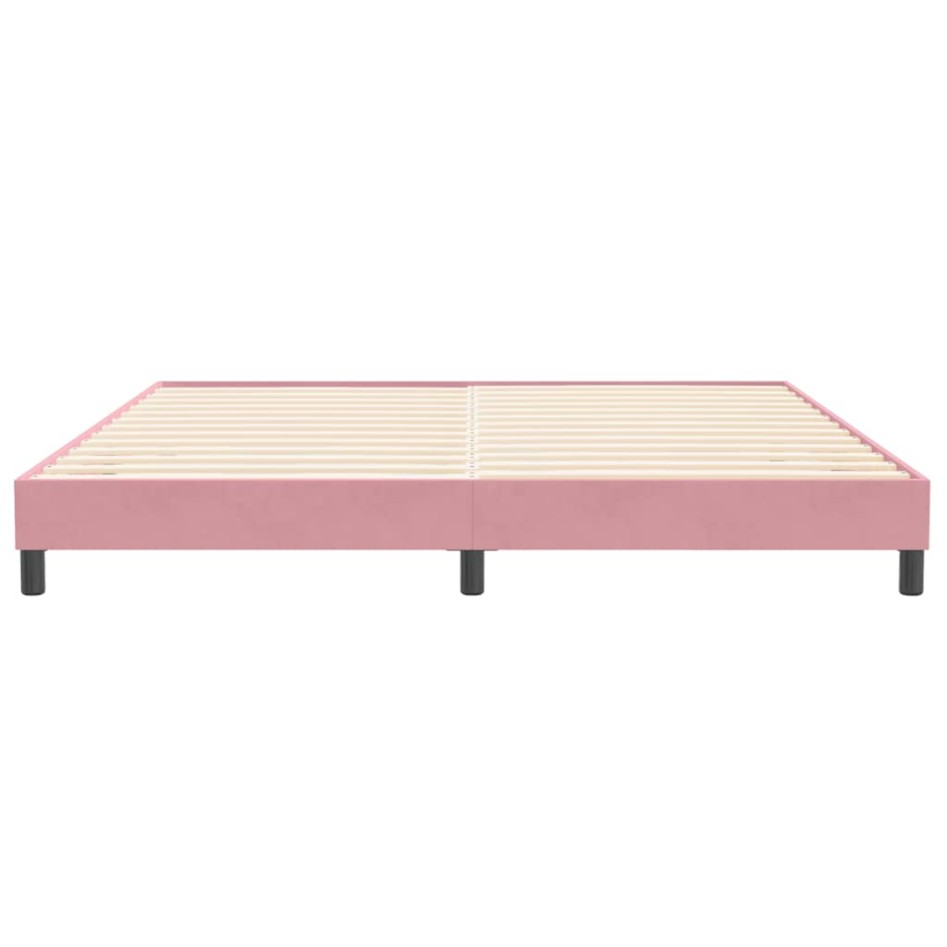 Estructura de cama sin colchón terciopelo rosa 200x210