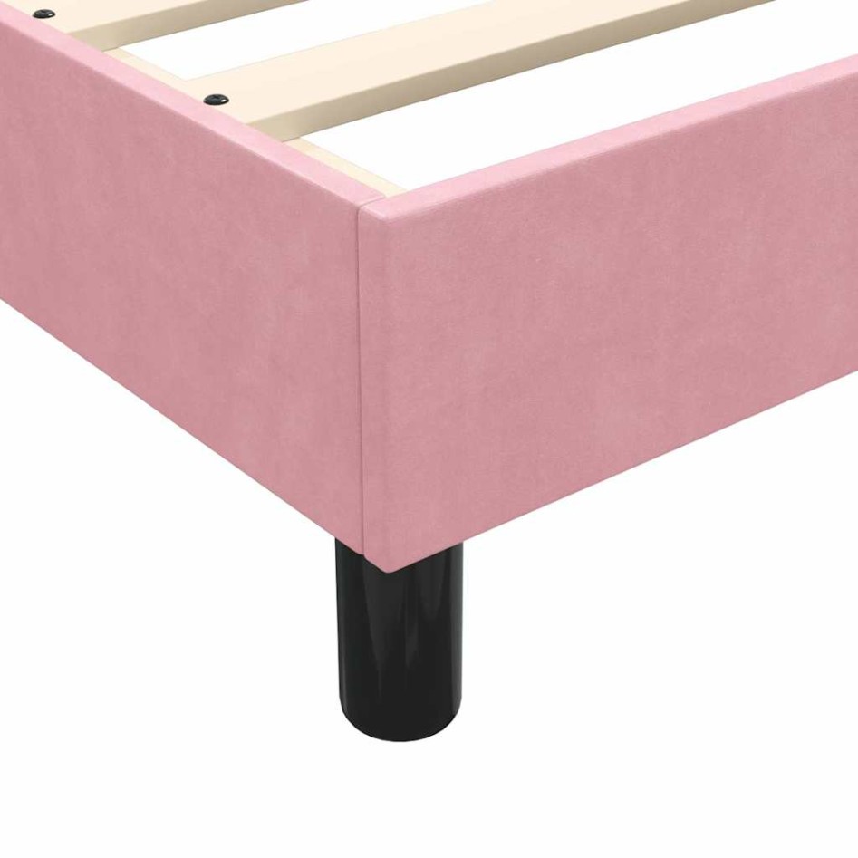 Estructura de cama sin colchón terciopelo rosa 200x210