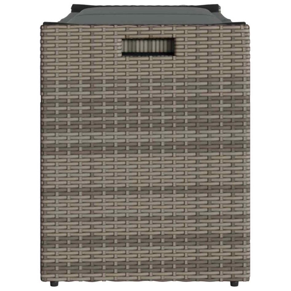 Banco de almacenaje con cojín gris 100 cm ratán