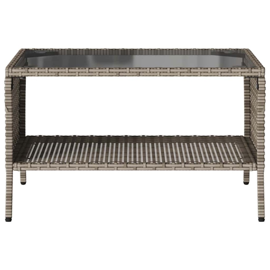 Sofá jardín de 2 plazas con cojín y mesa gris ratán