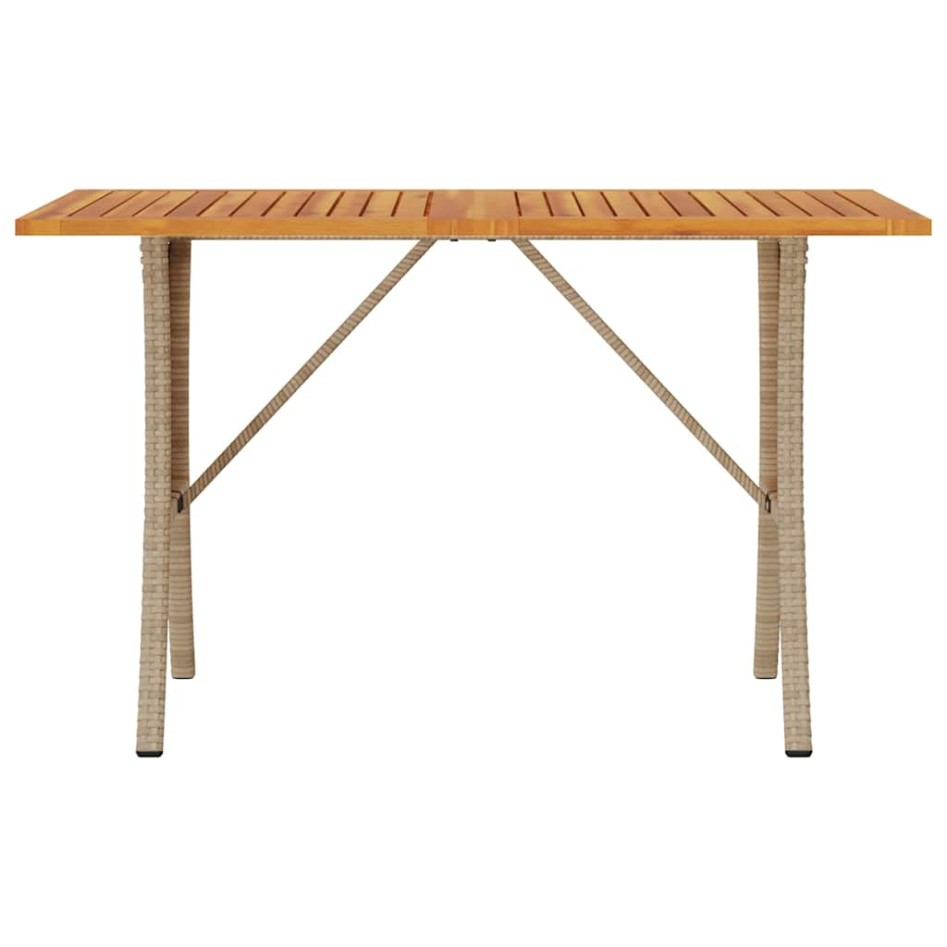 Sofá jardín de 3 plazas con cojín y mesa beige ratán