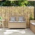 Banco de jardín con almacenaje y cojín beige ratán