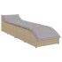 Tumbona plegable con cojín y espacio beige ratán