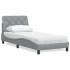 Cama con colchón tela gris claro 90x190