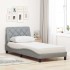 Cama con colchón tela gris claro 90x190