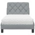 Cama con colchón tela gris claro 90x190