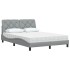 Cama con colchón tela gris claro 120x200
