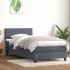 Cama box spring con colchón terciopelo gris oscuro 90x210