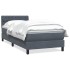 Cama box spring con colchón terciopelo gris oscuro 90x210