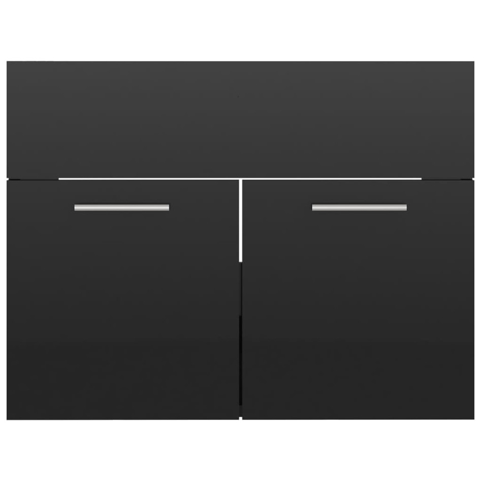 Juego de muebles de baño madera de ingeniería negro