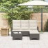 Set de sofás de jardín en forma de L con cojines 3 pzas