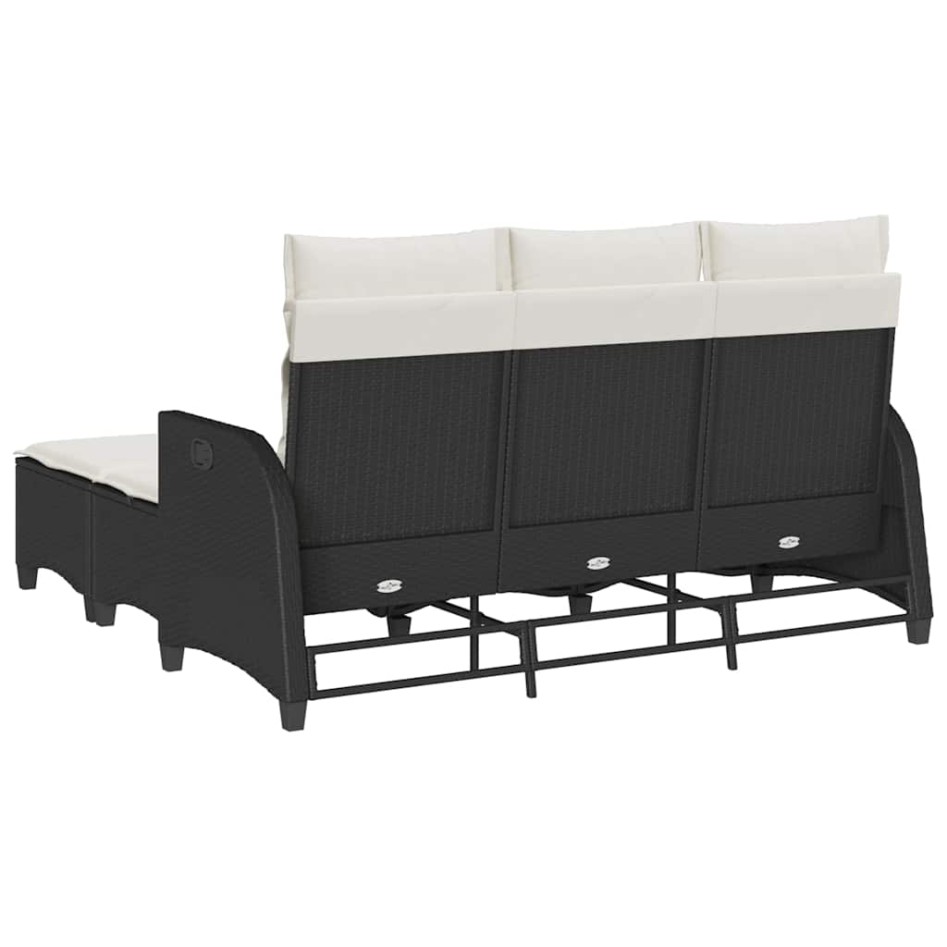 Set de sofás de jardín en forma de L con cojines 3 pzas