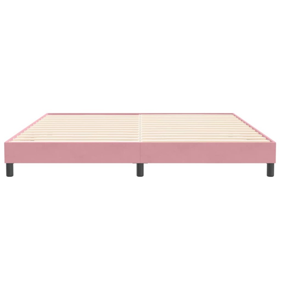 Cama box spring sin colchón rosa terciopelo 200x210