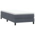 Cama box spring con colchón terciopelo gris oscuro 90x220