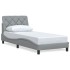 Estructura de cama sin colchón tela gris claro 90x190