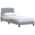 Estructura de cama sin colchón tela gris claro 90x190