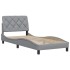 Estructura de cama sin colchón tela gris claro 90x190